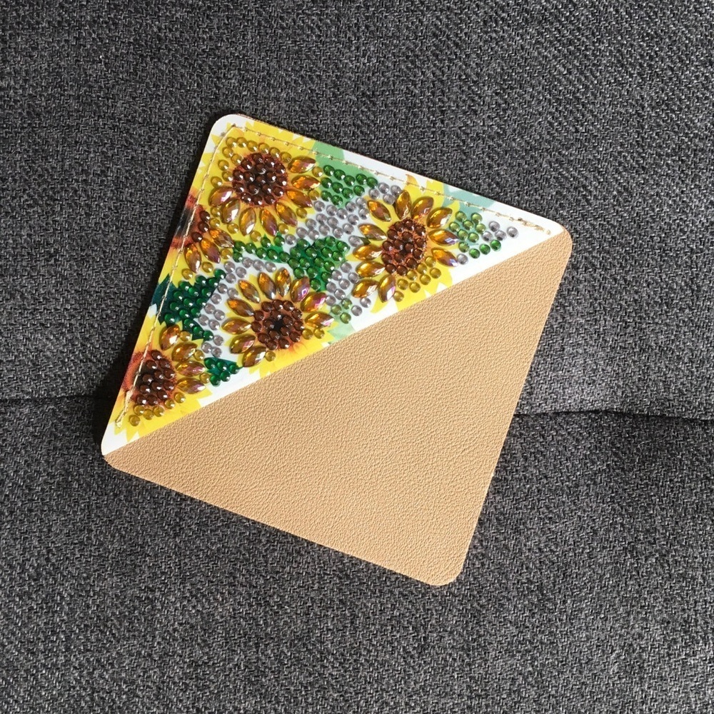 Diamond Art SUNFLOWERS 04 Corner Bookmark, Colorful, Sparkly, Bling - Picture 4 of 17